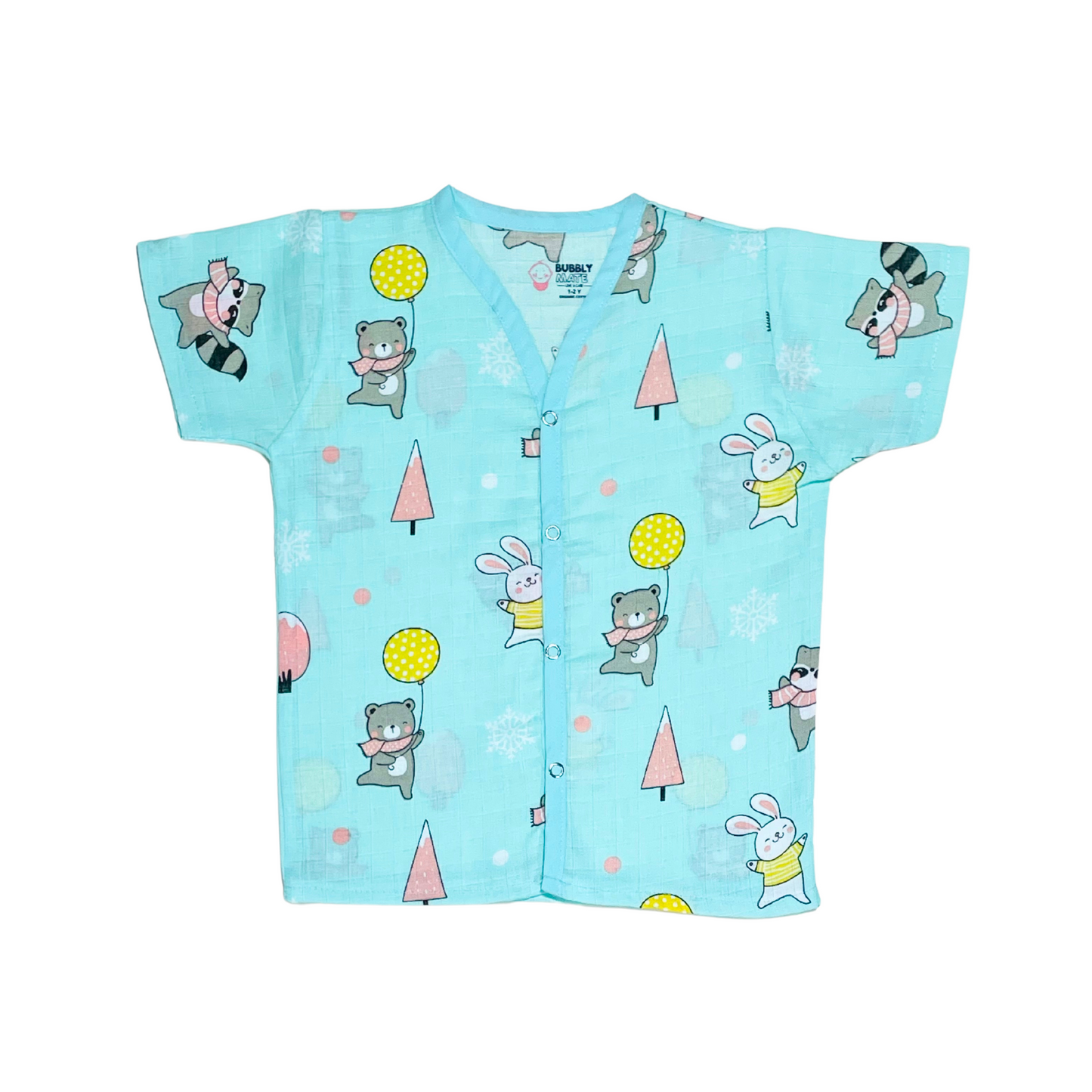 Animal party - Muslin Jabla Half Sleeve & Shorts - (Pack of 1)