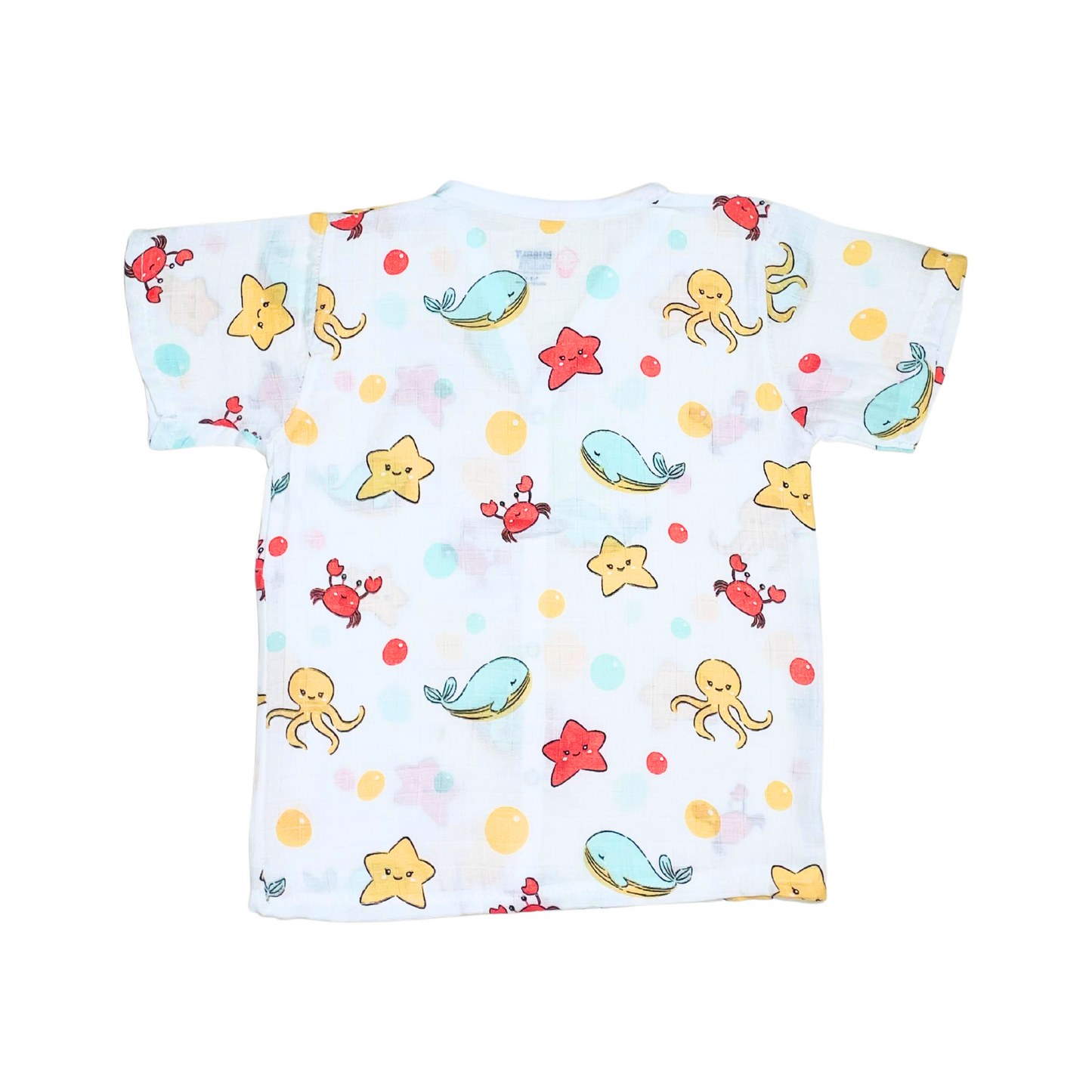Marine Marvels - Muslin Jabla Half Sleeve & Shorts - (Pack of 1)