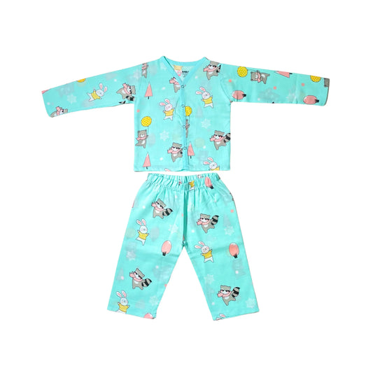 Muslin Night Suit - Animal party - (Pack of 1)