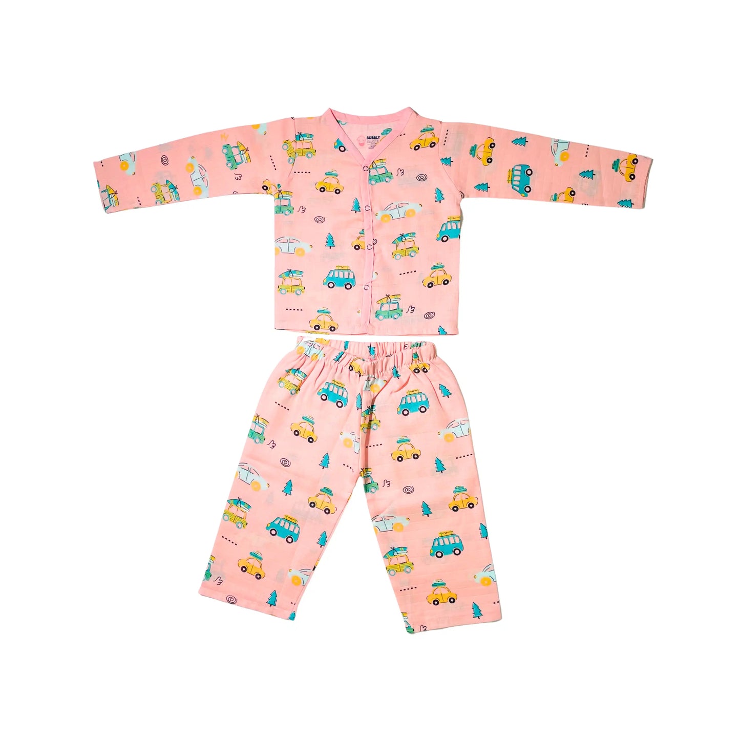 Muslin Night Suit - (Pack of 2) - Summer Ride & Petals and Wings Combo