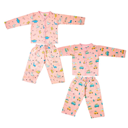 Muslin Night Suit - (Pack of 2) - Roar with Dino & Summer Ride Combo