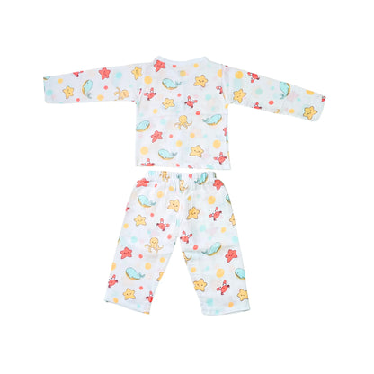 Muslin Night Suit - (Pack of 2) - Marine Marvel & Petals and Wings Combo