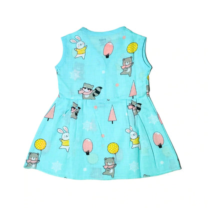 Animal party - Muslin Button Frock - (Pack of 1)