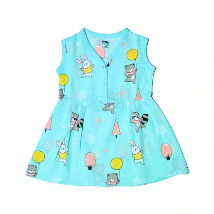 Animal party - Muslin Button Frock - (Pack of 1)