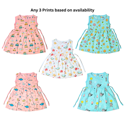 Muslin Knot Frock - (Pack of 3)