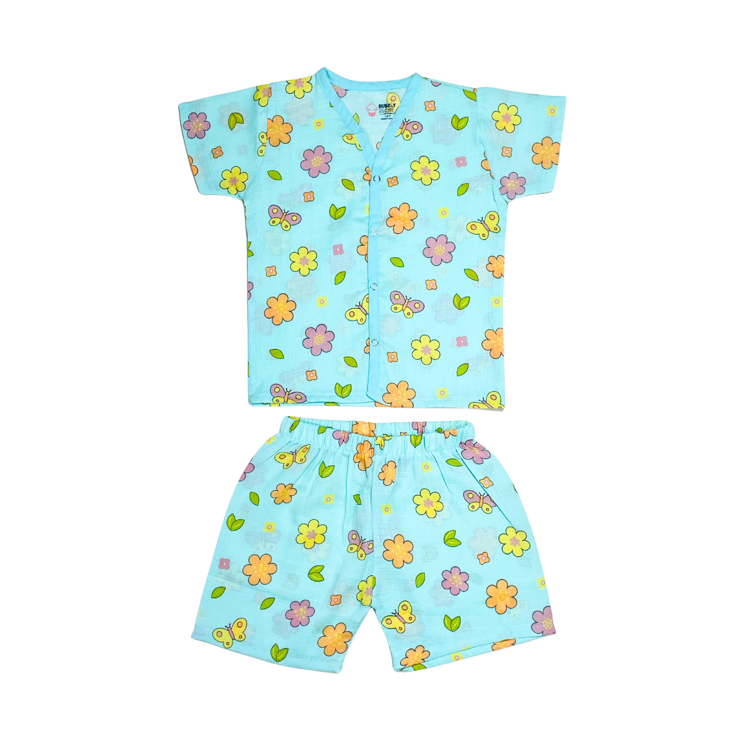 Muslin Jabla Half Sleeve & Shorts - (Pack of 2) - Roar with Dino & Petals and Wings Combo