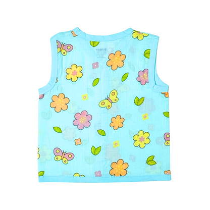 Petals and Wings - Muslin Jabla Sleeveless &  Shorts - (Pack of 1)