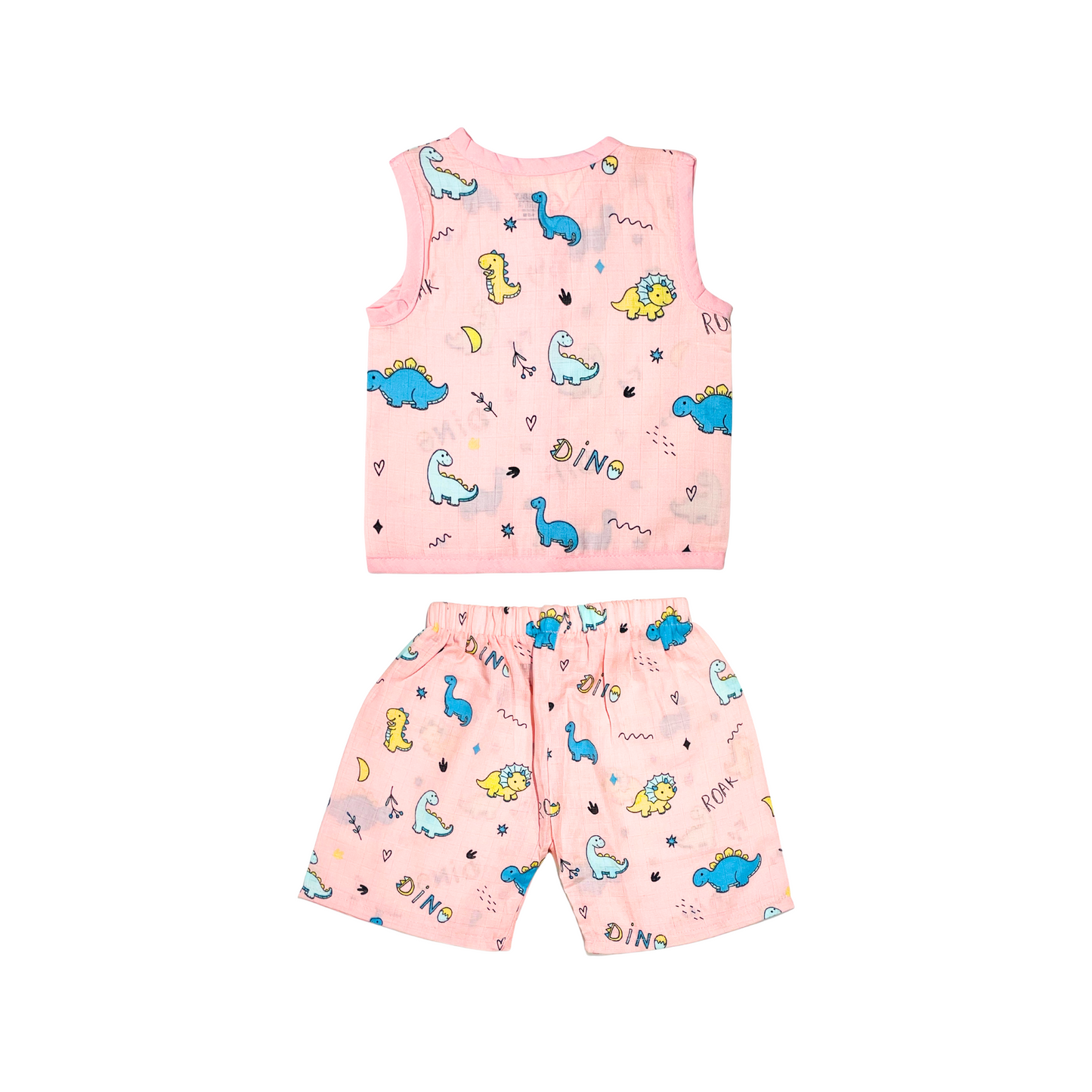 Roar with Dino - Muslin Jabla Sleeveless & Shorts - (Pack of 1)