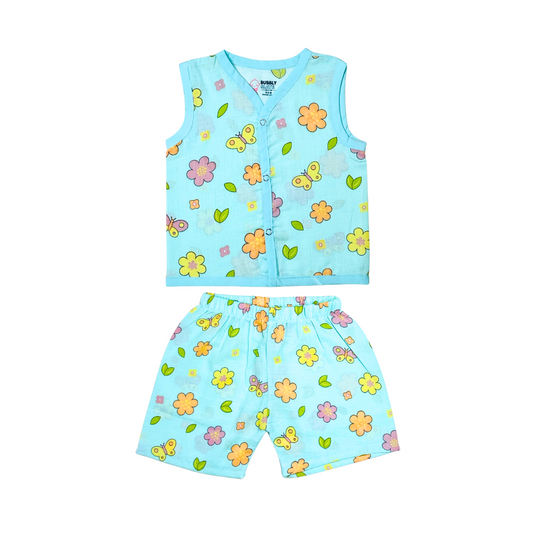 Petals and Wings - Muslin Jabla Sleeveless &  Shorts - (Pack of 1)