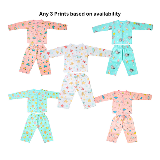 Muslin Night Suit - (Pack of 3)