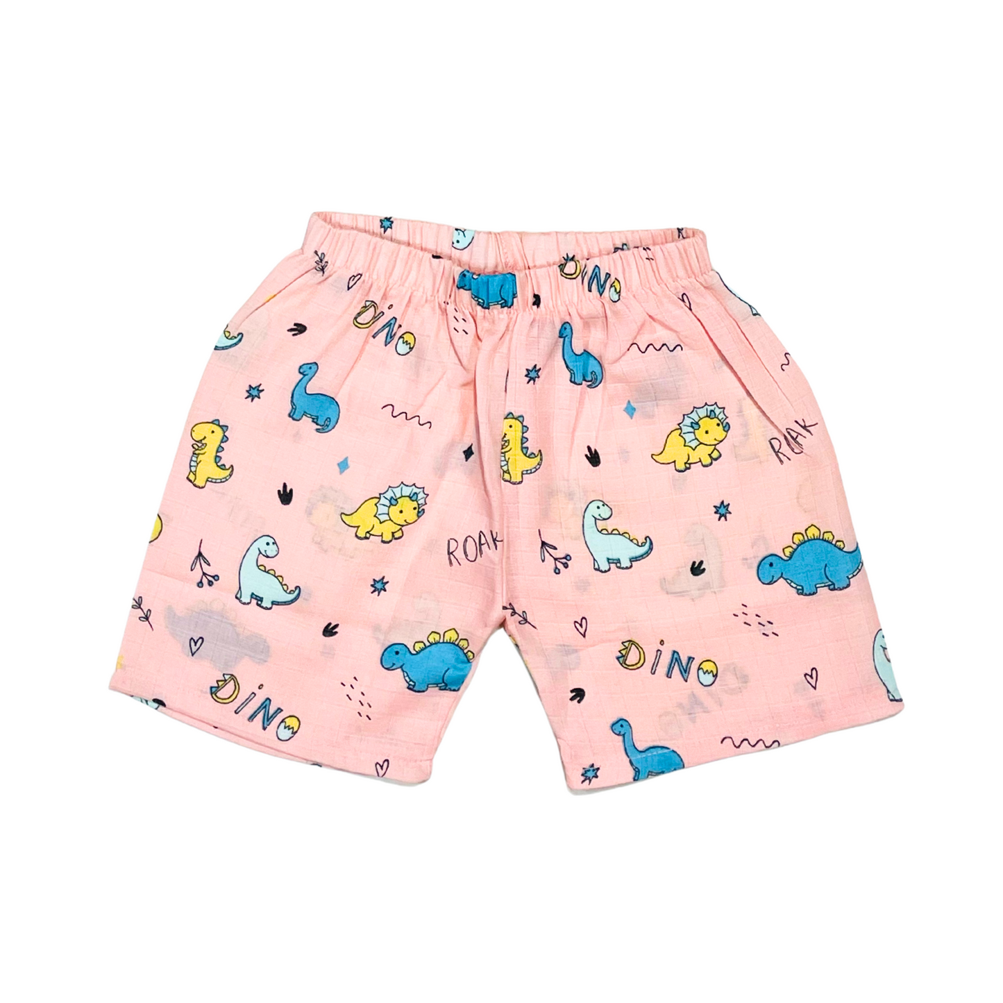 Roar with Dino - Muslin Jabla Half Sleeve & Shorts - (Pack of 1)