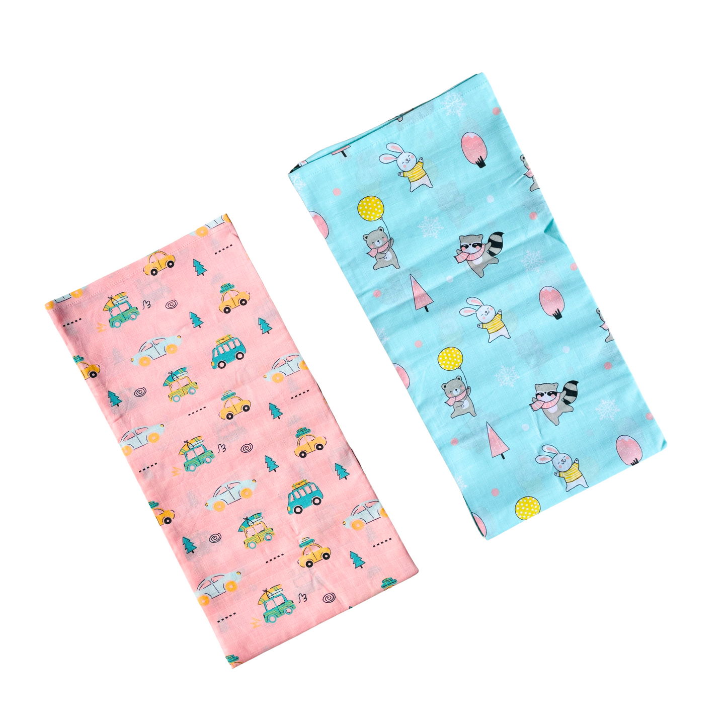 Muslin Swaddle - Summer Ride & Animal party Combo (Pack of 2) - 100CM * 100CM