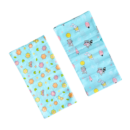 Muslin Swaddle - Petals and Wings & Animal party Combo (Pack of 2) - 100CM * 100CM