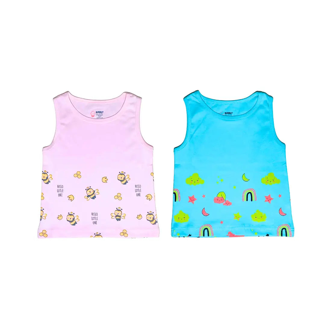 Unisex Vest - Wonder Bee’s & Fairy Night Prints (Pack of 2)