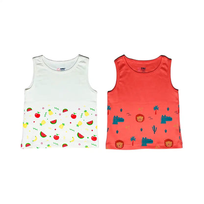 Unisex Vest - Lion's and Croc’s & Fruit Blast Prints (Pack of 2)