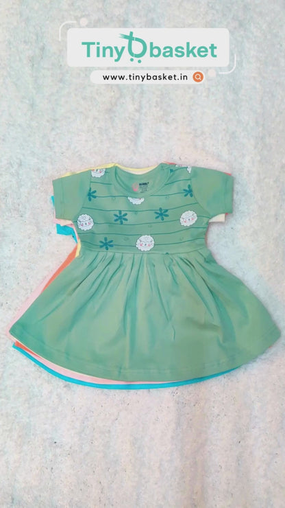 Frock - Sheepy Green Print (Pack of 1)